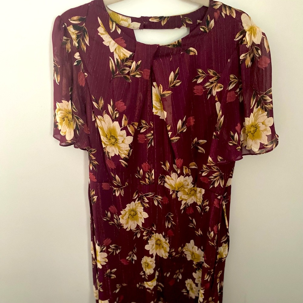 XL Burgundy floral dress June&Hudson. Never Worn!